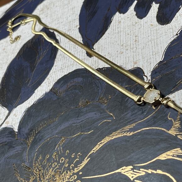 Kendra Scott Long Starla Y Gold and Crystal Geode Pendant Necklace D2 or 3 - Picture 7 of 14